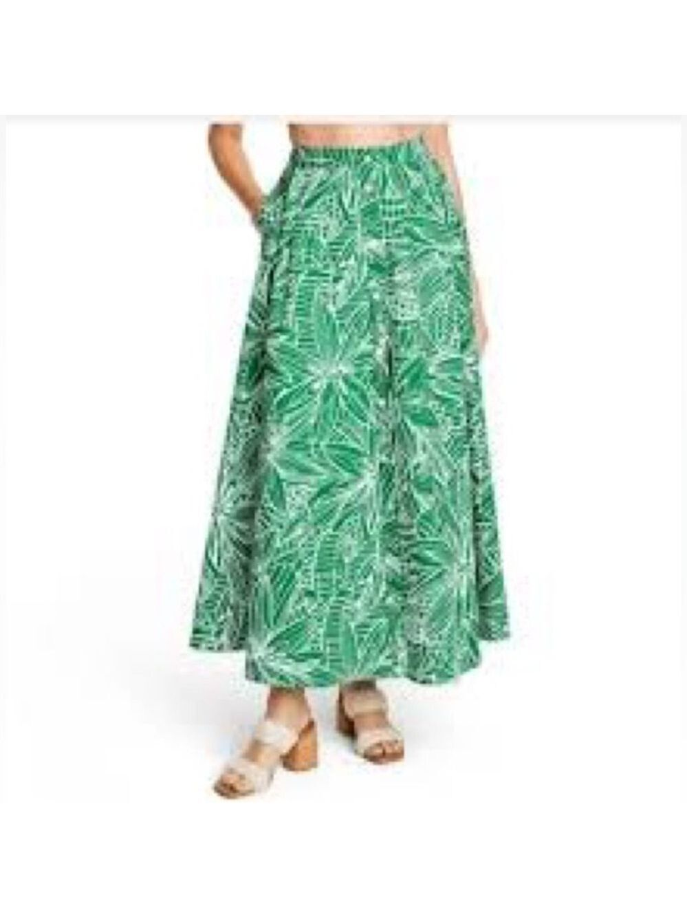Tabitha Green For Target Botanical Maxi Skirt in Green / White Tropical Print XS